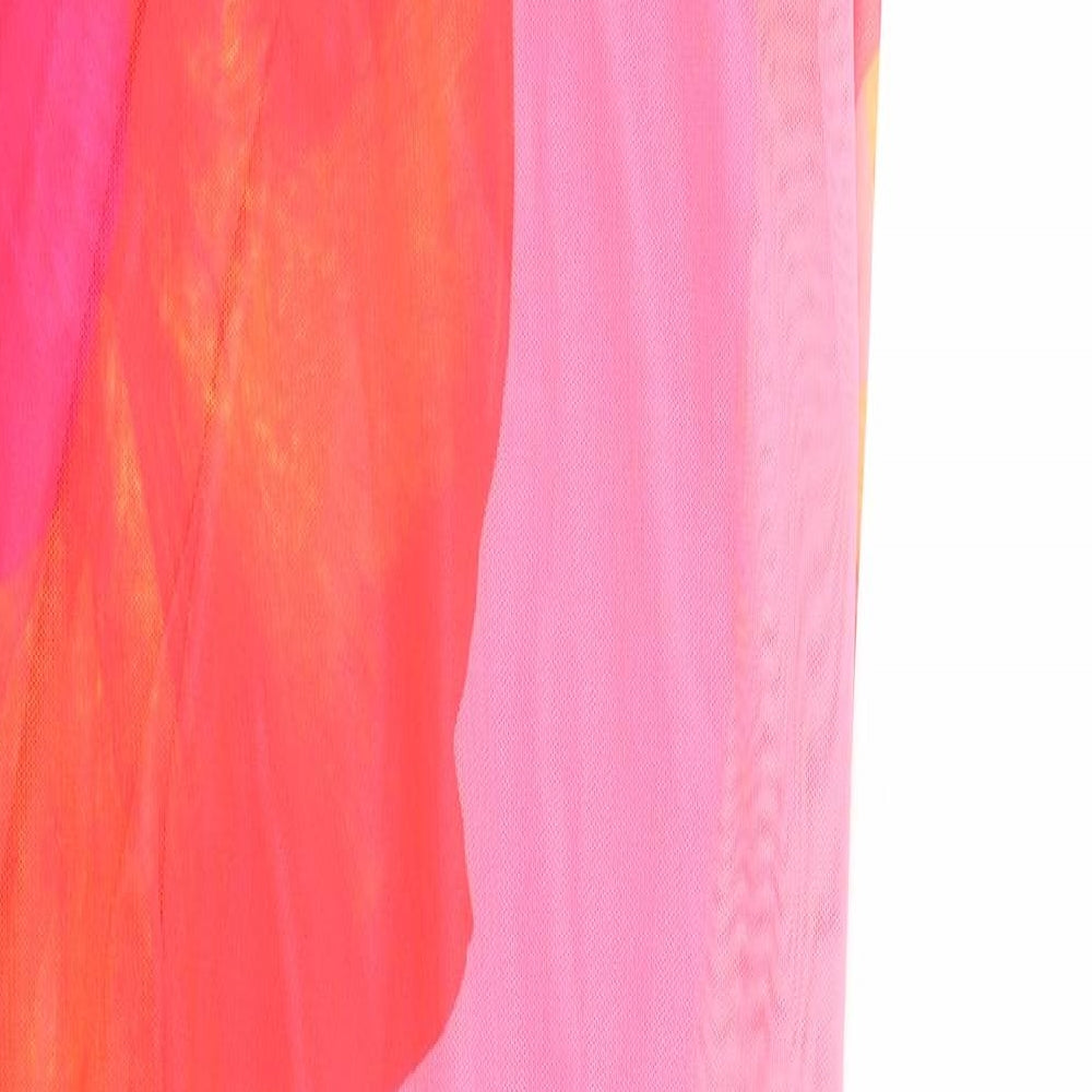 Boohoo Womens Pink Colourblock Polyester Maxi Size 14 Roll Neck Pullover