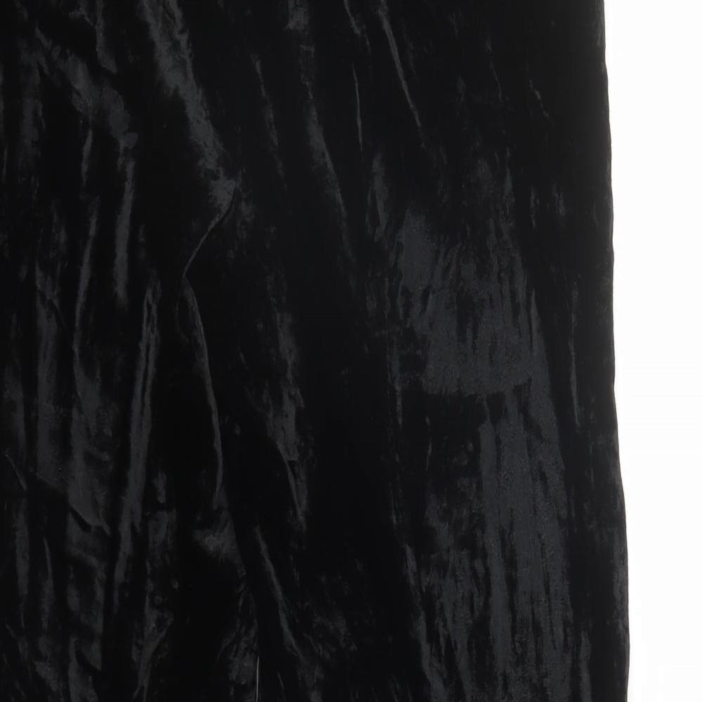 Marks and Spencer Womens Black Viscose Trousers Size 10 L27 in Regular Zip