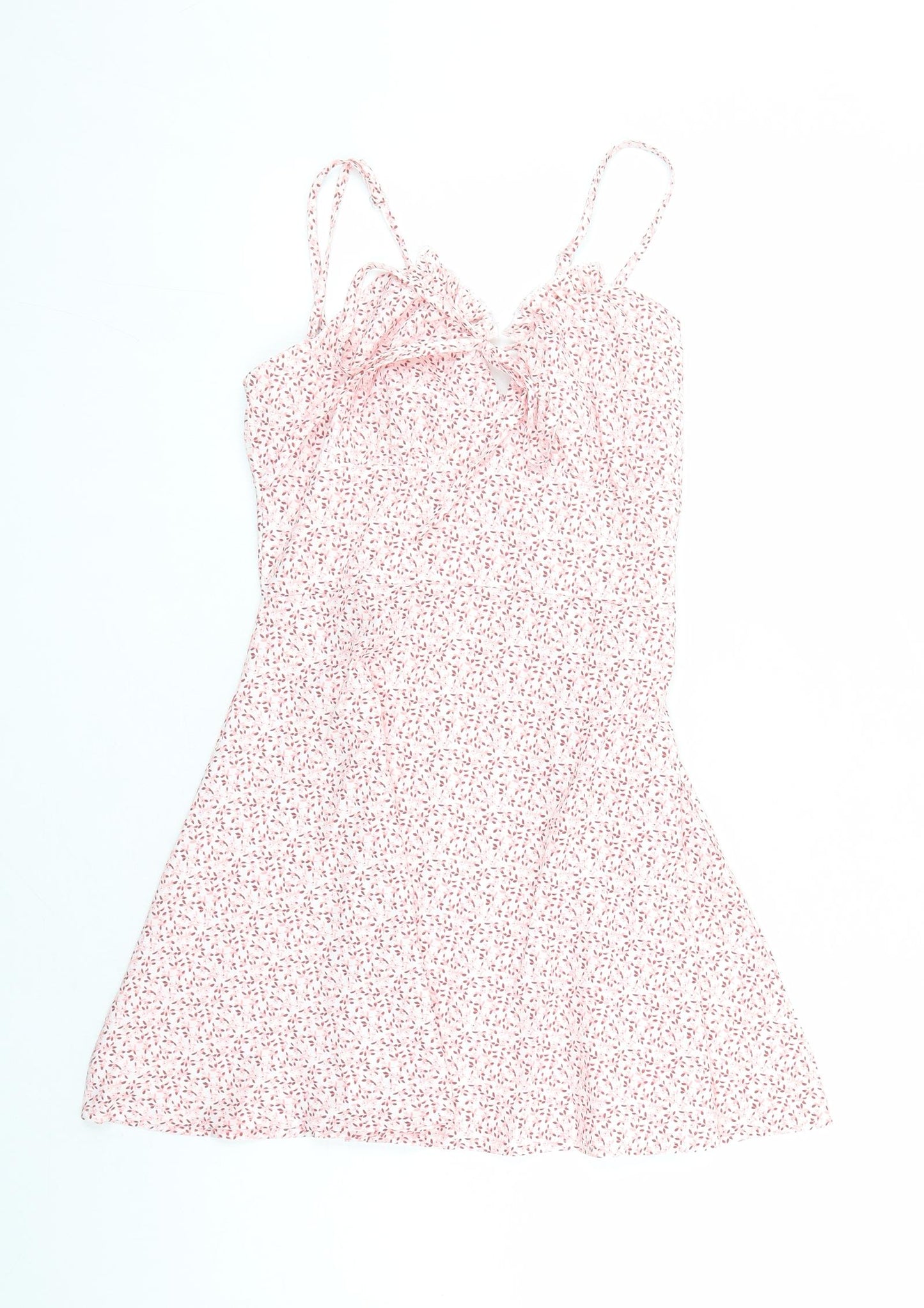 CBR Womens Pink Floral Cotton Mini Size S V-Neck Zip