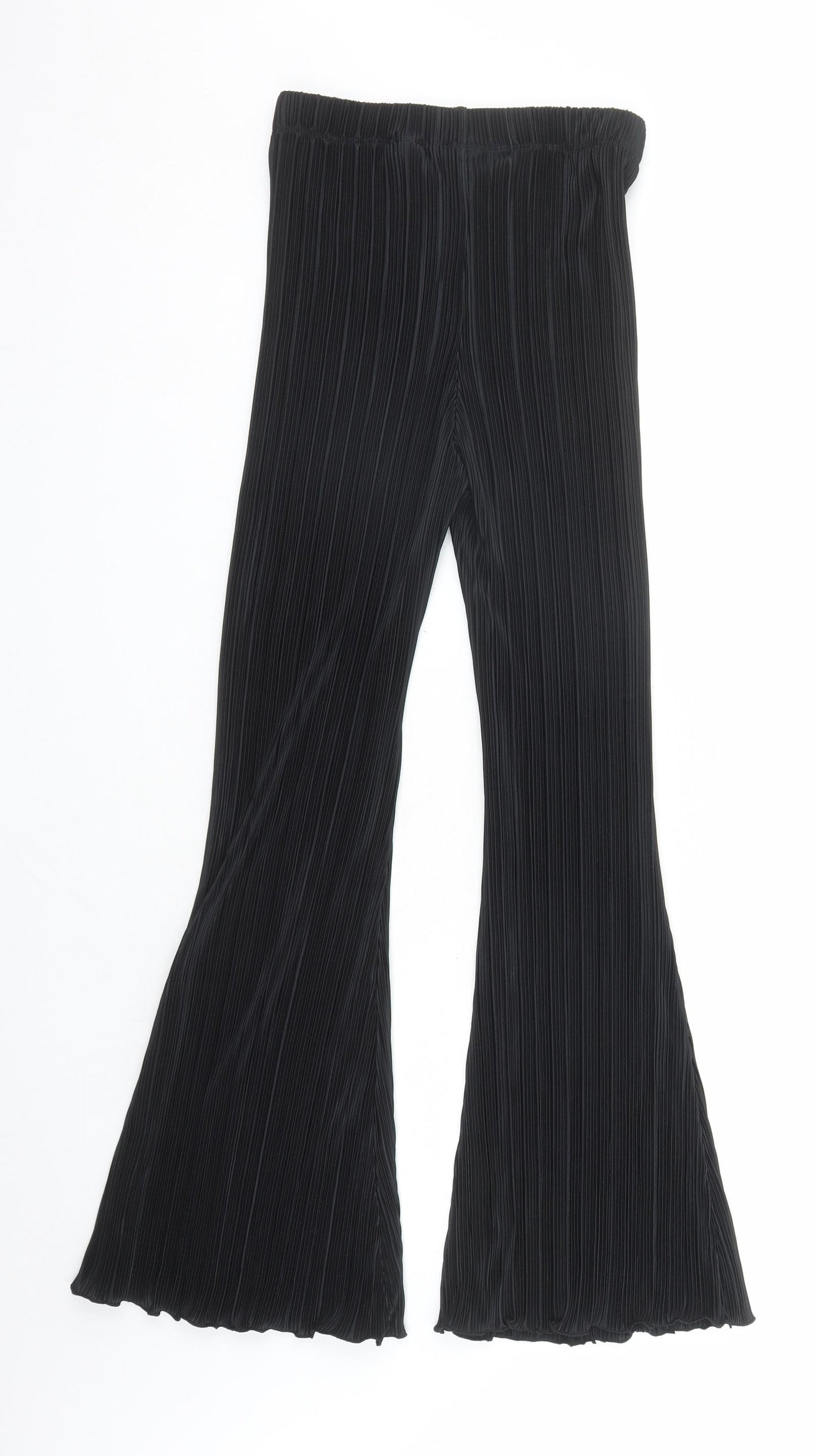Divided by H&M Womens Black Polyester Trousers Size XS L30 in Regular - Elasticated Waist