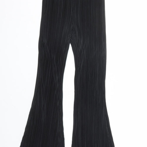 Divided by H&M Womens Black Polyester Trousers Size XS L30 in Regular - Elasticated Waist
