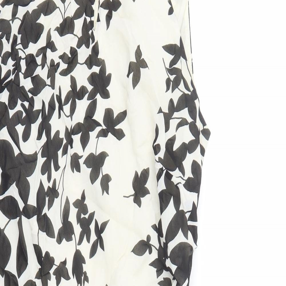 Berkertex Womens Ivory Floral Viscose A-Line Size 22 Round Neck Pullover