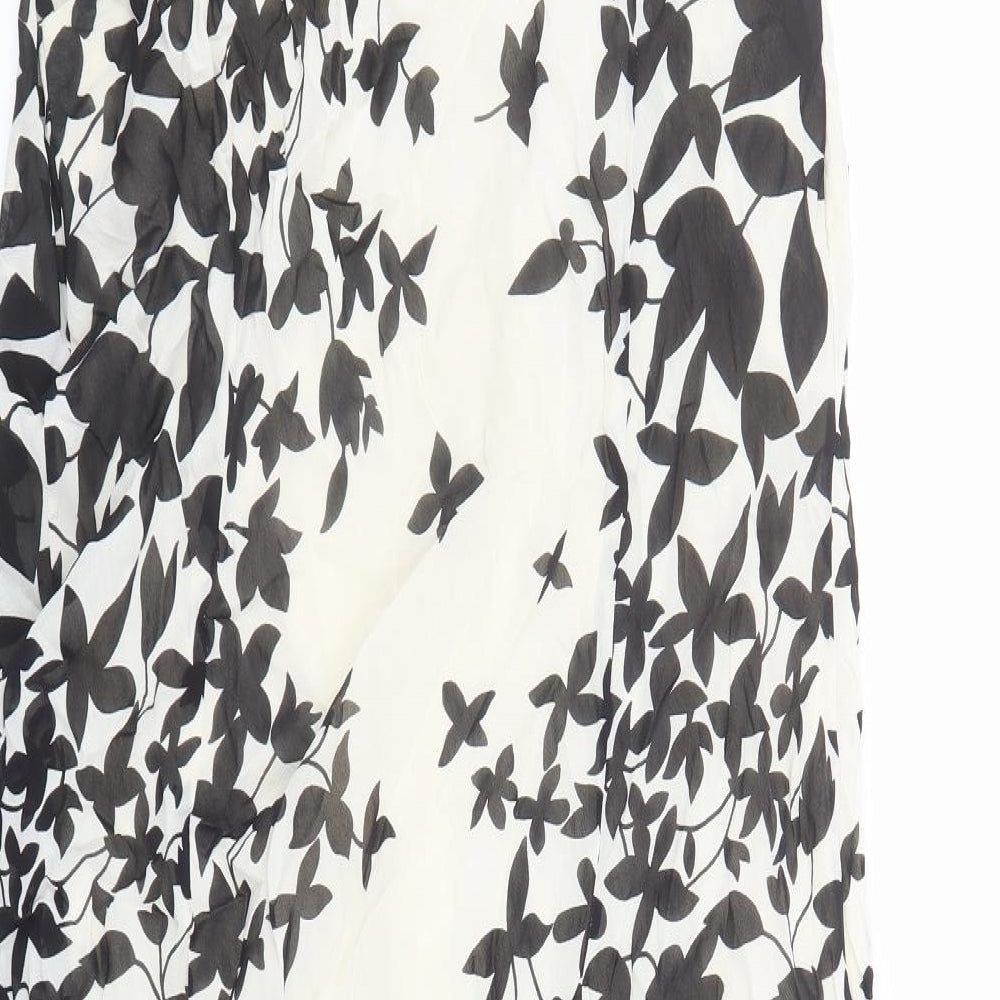 Berkertex Womens Ivory Floral Viscose A-Line Size 22 Round Neck Pullover