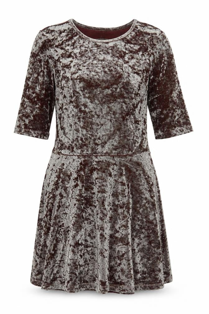 Front view of Topshop women’s green polyester fit & flare, size UK 8, round neck pullover