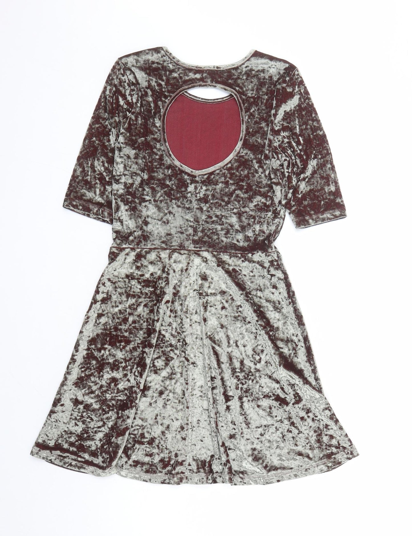 Topshop Womens Green Polyester Fit & Flare Size 8 Round Neck Pullover