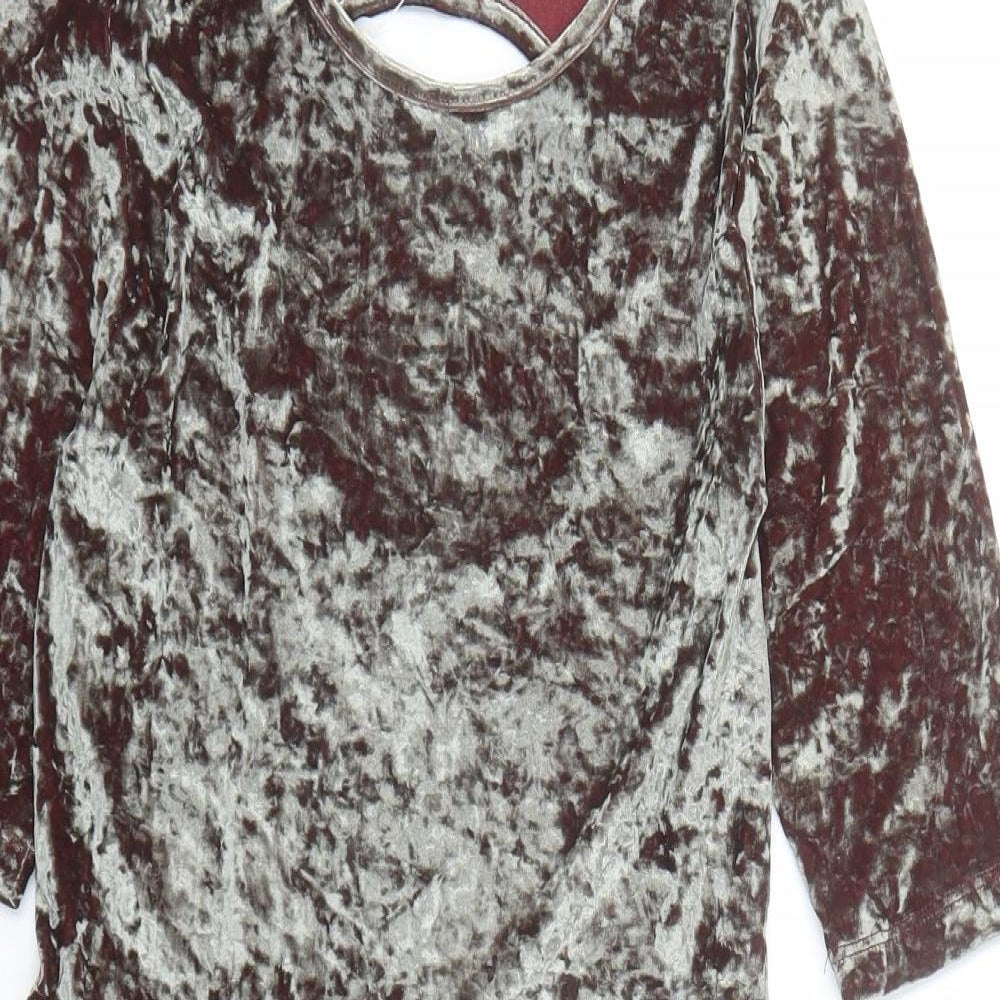 Topshop Womens Green Polyester Fit & Flare Size 8 Round Neck Pullover