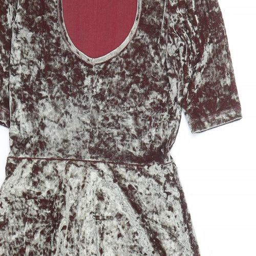 Topshop Womens Green Polyester Fit & Flare Size 8 Round Neck Pullover