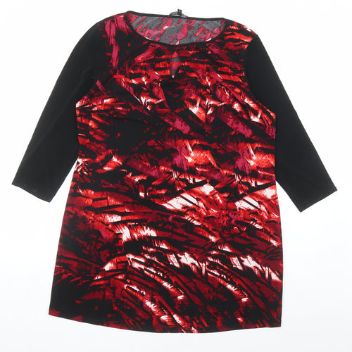Julien Macdonald Womens Multicoloured Geometric Polyester Tunic Blouse Size 16 Round Neck