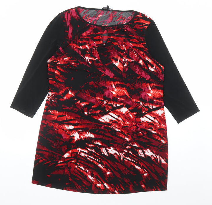 Julien Macdonald Womens Multicoloured Geometric Polyester Tunic Blouse Size 16 Round Neck