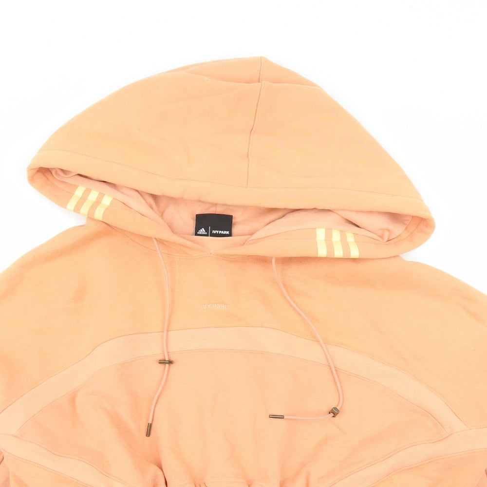 adidas Womens Orange Polyester Pullover Hoodie Size 6 Drawstring - Ivy Park