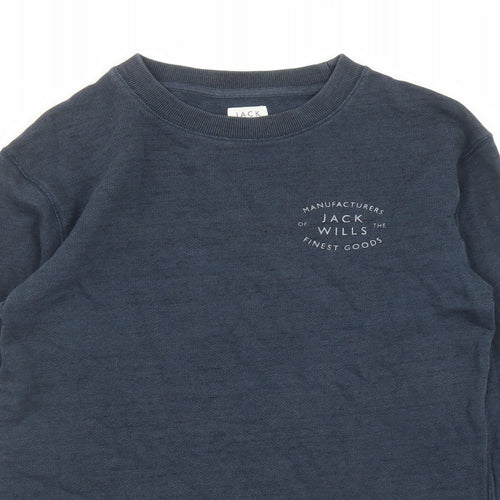 Jack Wills Womens Blue Cotton Pullover Sweatshirt Size 6 Pullover