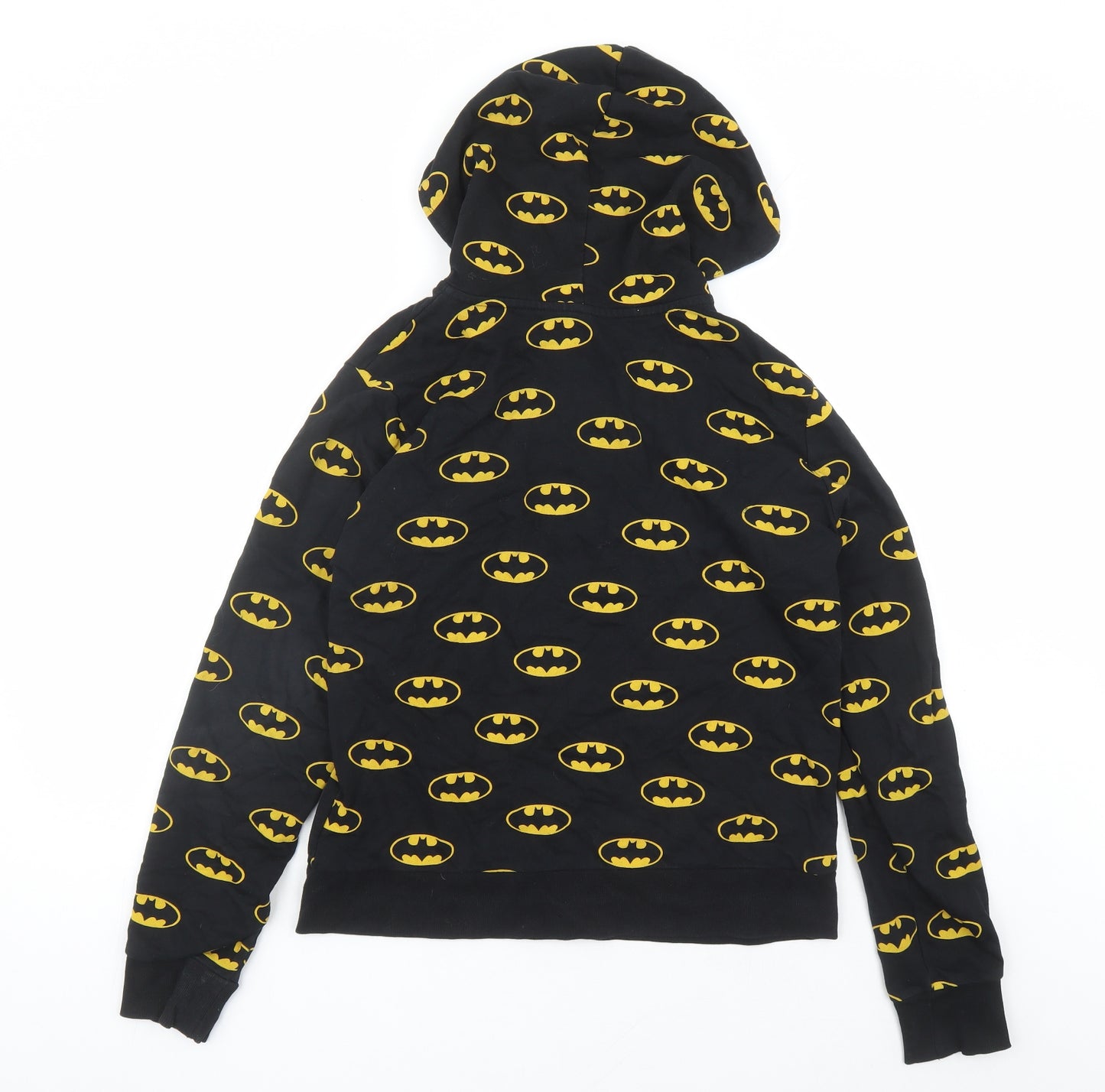 H&M Womens Black Cotton Full Zip Hoodie Size M Zip - Batman