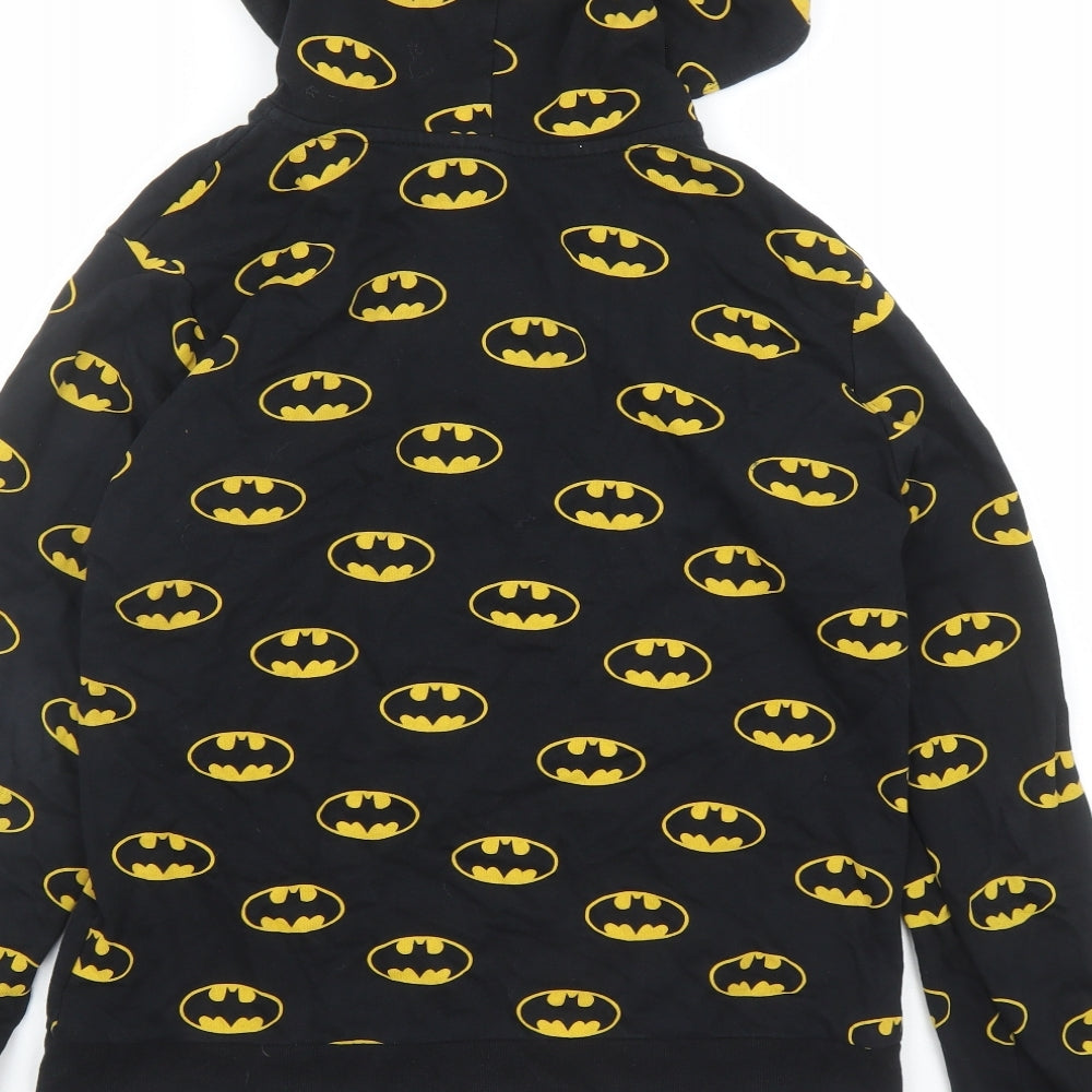 H&M Womens Black Cotton Full Zip Hoodie Size M Zip - Batman