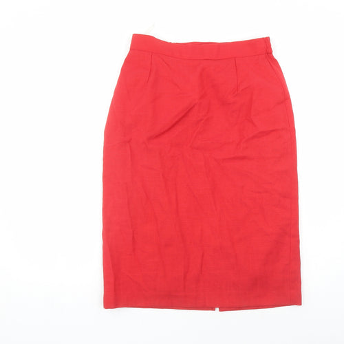 First Avenue Womens Red Polyester A-Line Skirt Size 14 Zip - Elasticated Waist