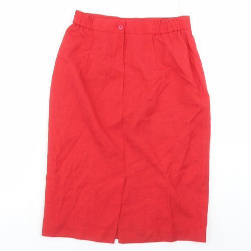 First Avenue Womens Red Polyester A-Line Skirt Size 14 Zip - Elasticated Waist