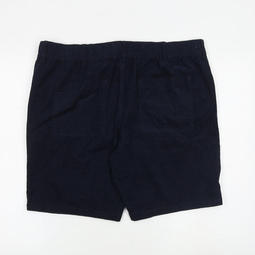 Marks and Spencer Mens Blue Cotton Bermuda Shorts Size XL L9 in Regular Zip