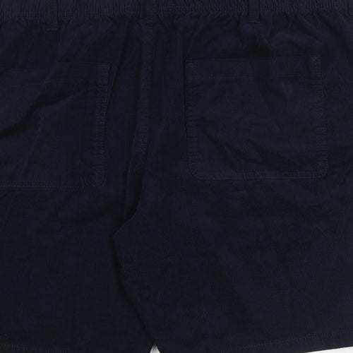 Marks and Spencer Mens Blue Cotton Bermuda Shorts Size XL L9 in Regular Zip
