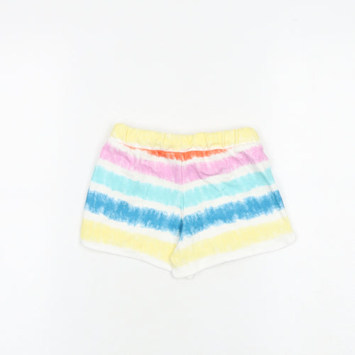 Marks and Spencer Girls Multicoloured 100% Cotton Bermuda Shorts Size 4-5 Years Regular Drawstring
