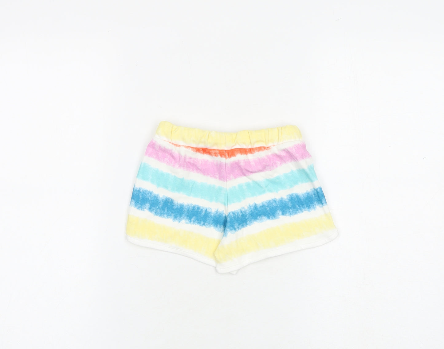Marks and Spencer Girls Multicoloured 100% Cotton Bermuda Shorts Size 4-5 Years Regular Drawstring