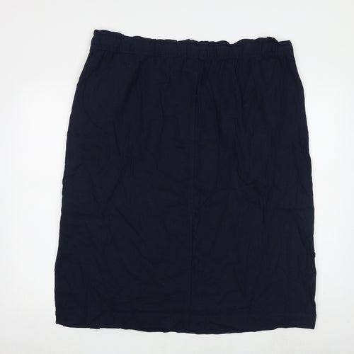 Marks and Spencer Womens Blue Flax A-Line Skirt Size 22 Tie