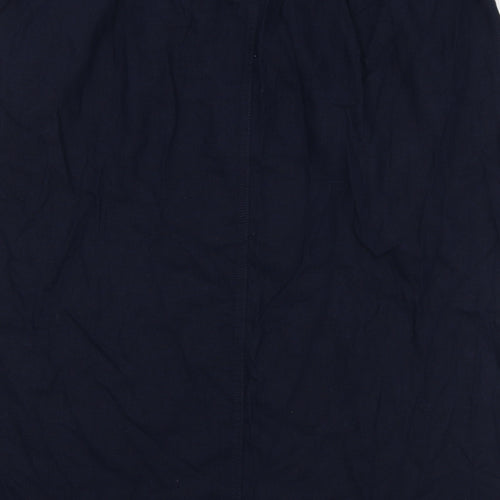 Marks and Spencer Womens Blue Flax A-Line Skirt Size 22 Tie