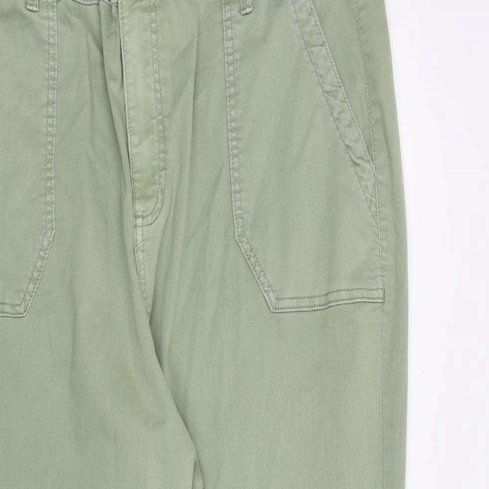 Marks and Spencer Womens Green Cotton Straight Jeans Size 20 L28 in Regular Zip