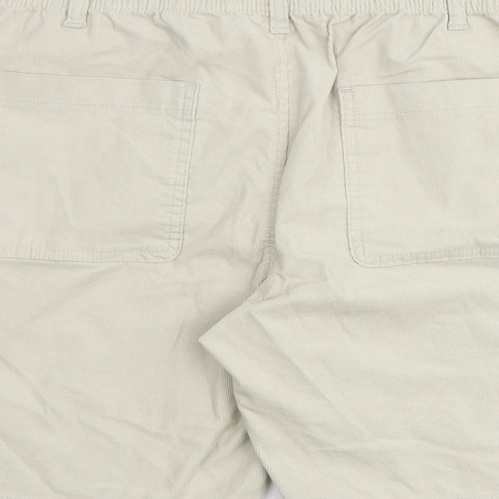 Marks and Spencer Mens Beige Cotton Bermuda Shorts Size 2XL L8 in Regular Zip