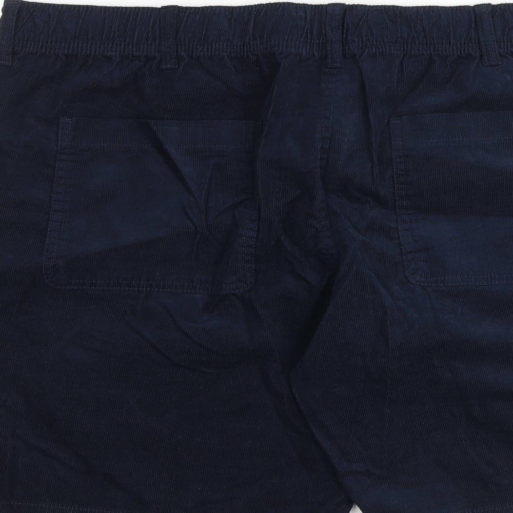 Marks and Spencer Mens Blue Cotton Bermuda Shorts Size 2XL L8 in Regular Zip