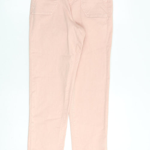Marks and Spencer Womens Pink Cotton Straight Jeans Size 6 L30 in Regular Zip
