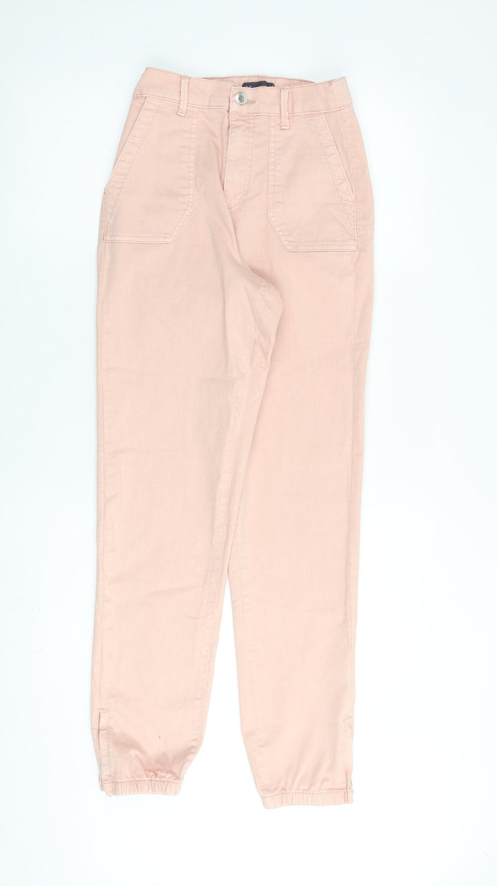 Marks and Spencer Womens Pink Cotton Straight Jeans Size 6 L30 in Regular Zip