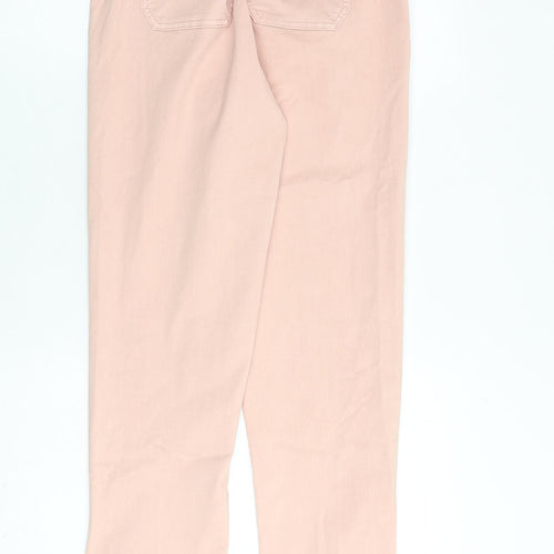 Marks and Spencer Womens Pink Cotton Straight Jeans Size 6 L30 in Regular Zip