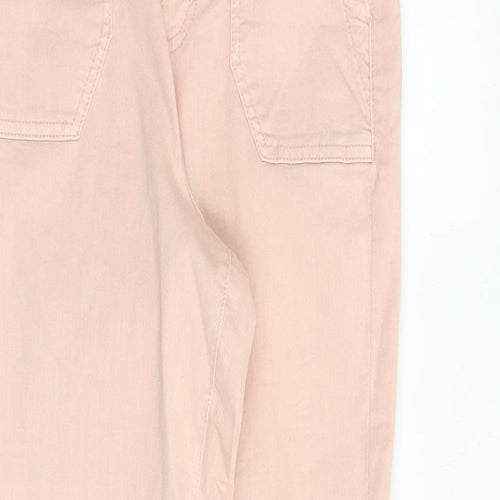 Marks and Spencer Womens Pink Cotton Straight Jeans Size 6 L30 in Regular Zip