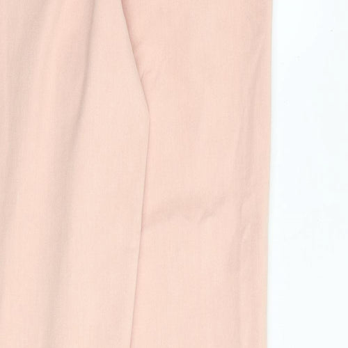 Marks and Spencer Womens Pink Cotton Straight Jeans Size 6 L30 in Regular Zip