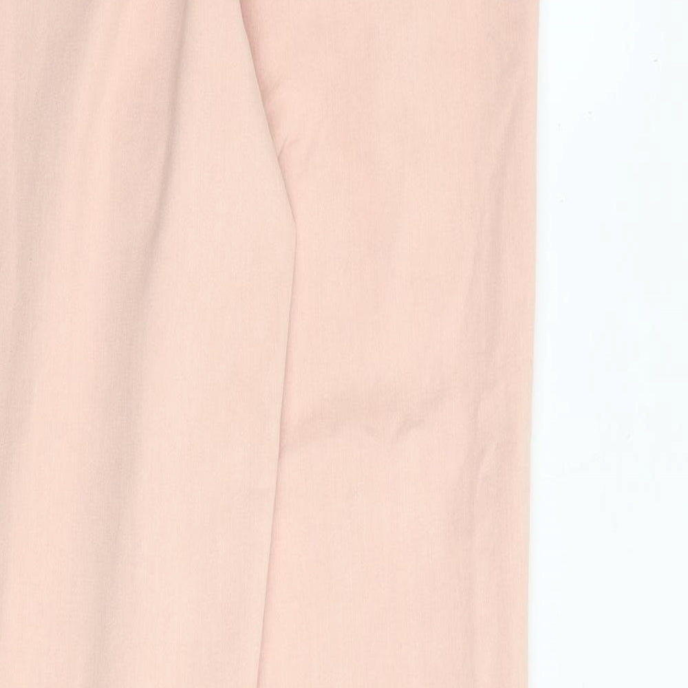 Marks and Spencer Womens Pink Cotton Straight Jeans Size 6 L30 in Regular Zip