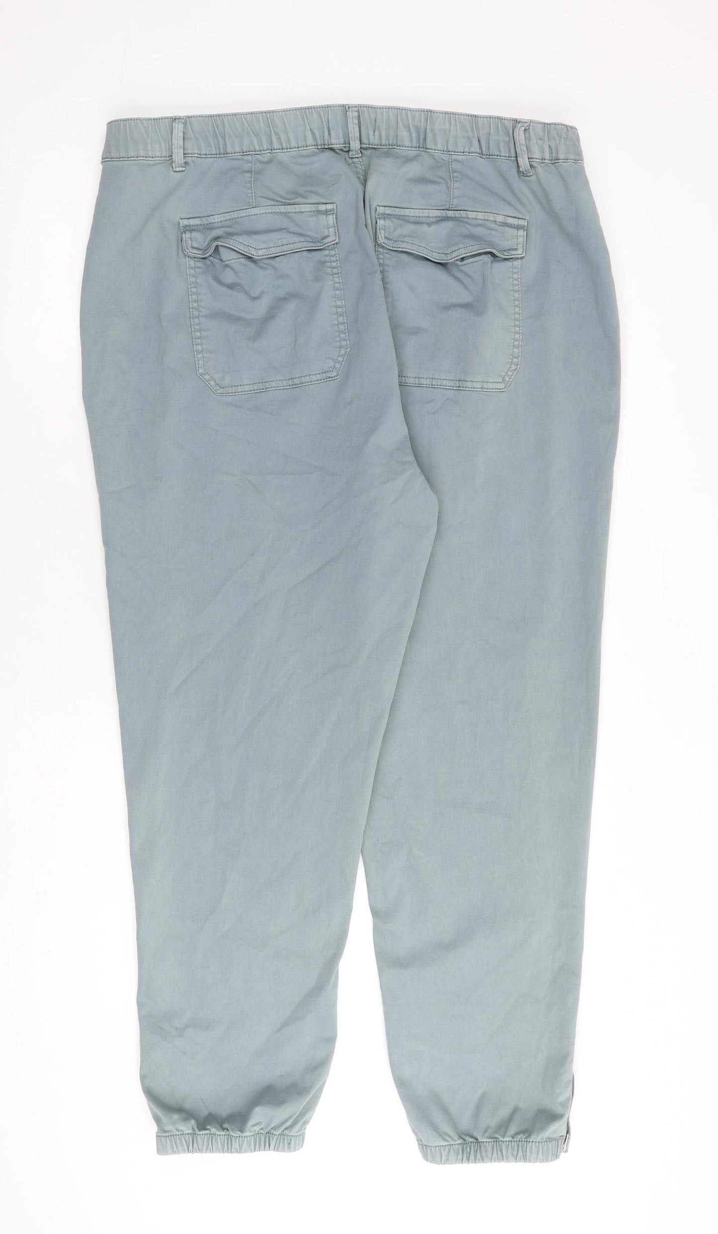 Marks and Spencer Womens Grey Cotton Straight Jeans Size 20 L28 in Regular Zip
