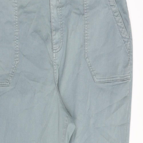 Marks and Spencer Womens Grey Cotton Straight Jeans Size 20 L28 in Regular Zip