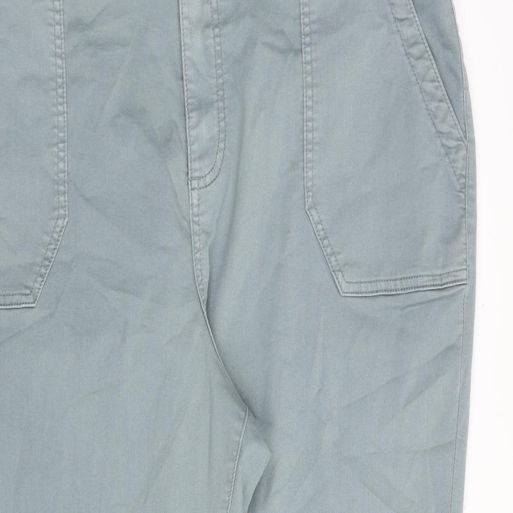 Marks and Spencer Womens Grey Cotton Straight Jeans Size 20 L28 in Regular Zip