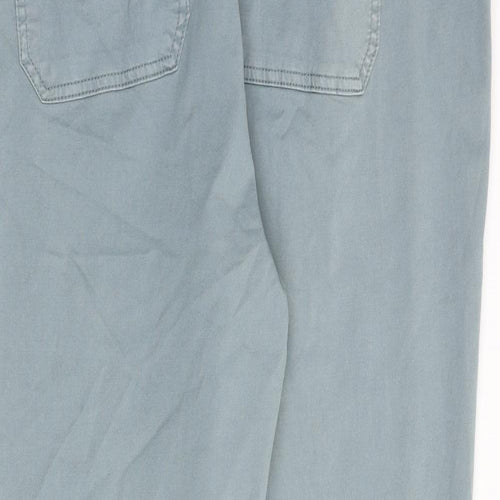 Marks and Spencer Womens Grey Cotton Straight Jeans Size 20 L28 in Regular Zip