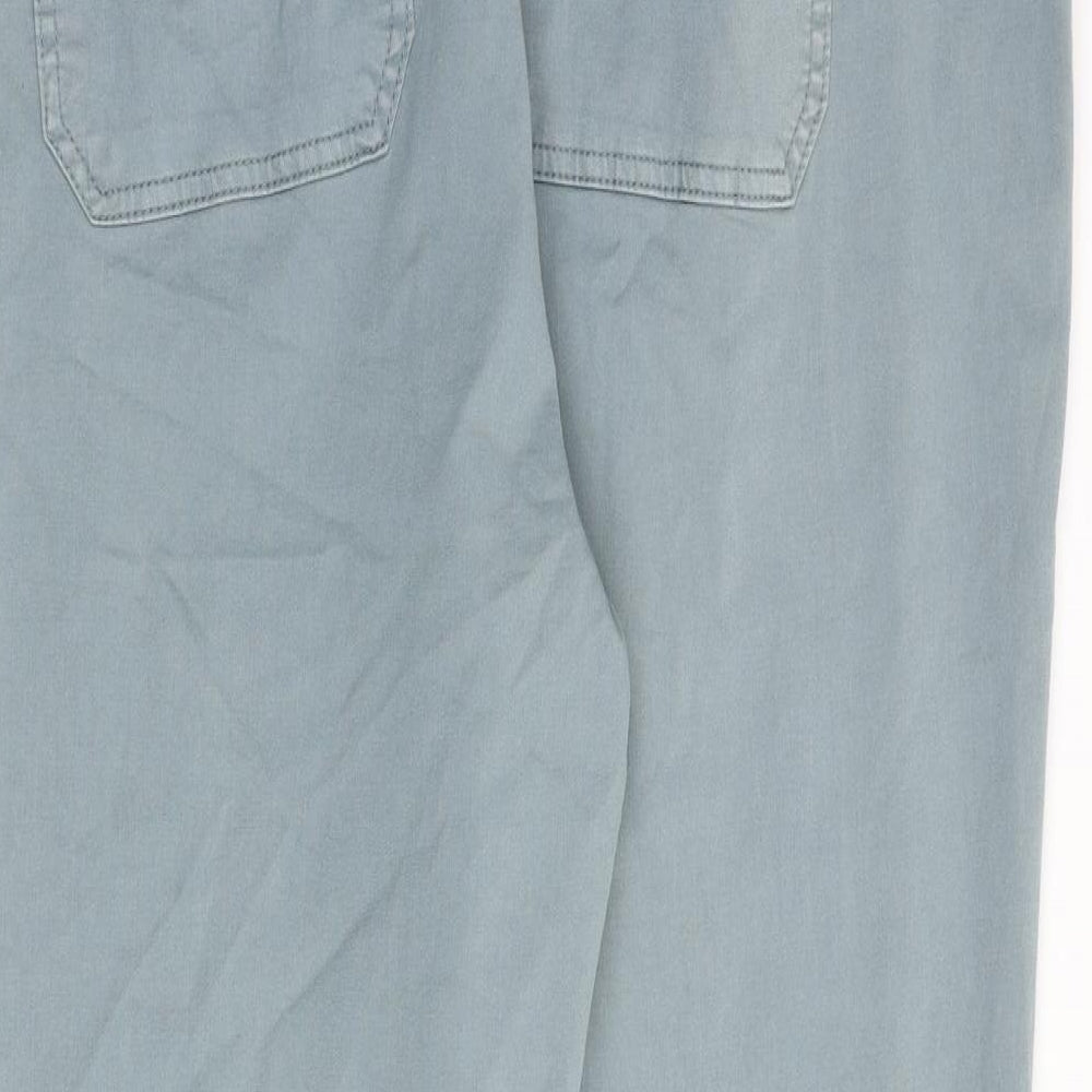 Marks and Spencer Womens Grey Cotton Straight Jeans Size 20 L28 in Regular Zip