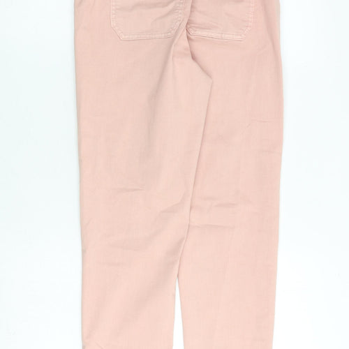 Marks and Spencer Womens Pink Cotton Straight Jeans Size 6 L28 in Regular Zip
