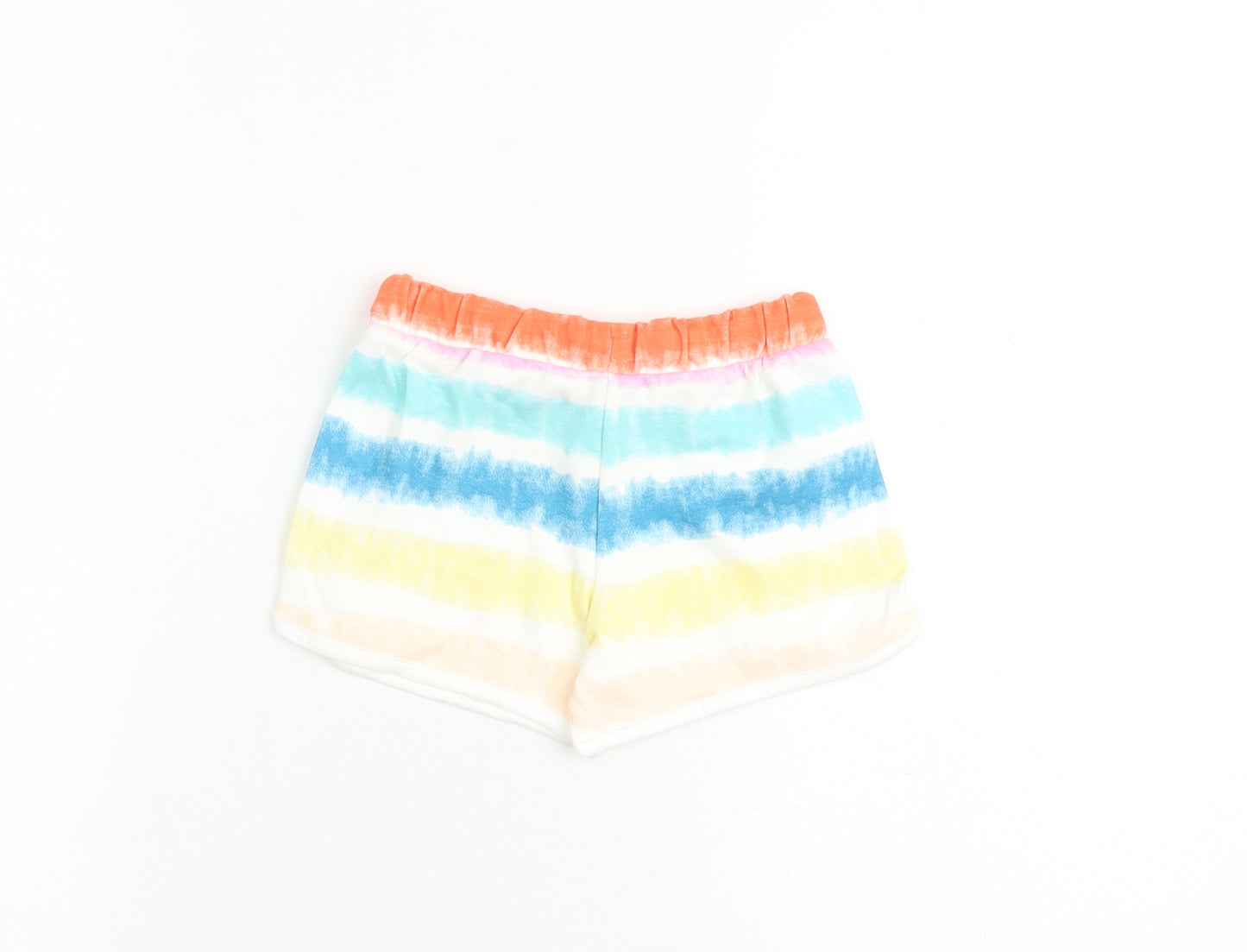 Marks and Spencer Girls Multicoloured 100% Cotton Sweat Shorts Size 4-5 Years Regular Tie