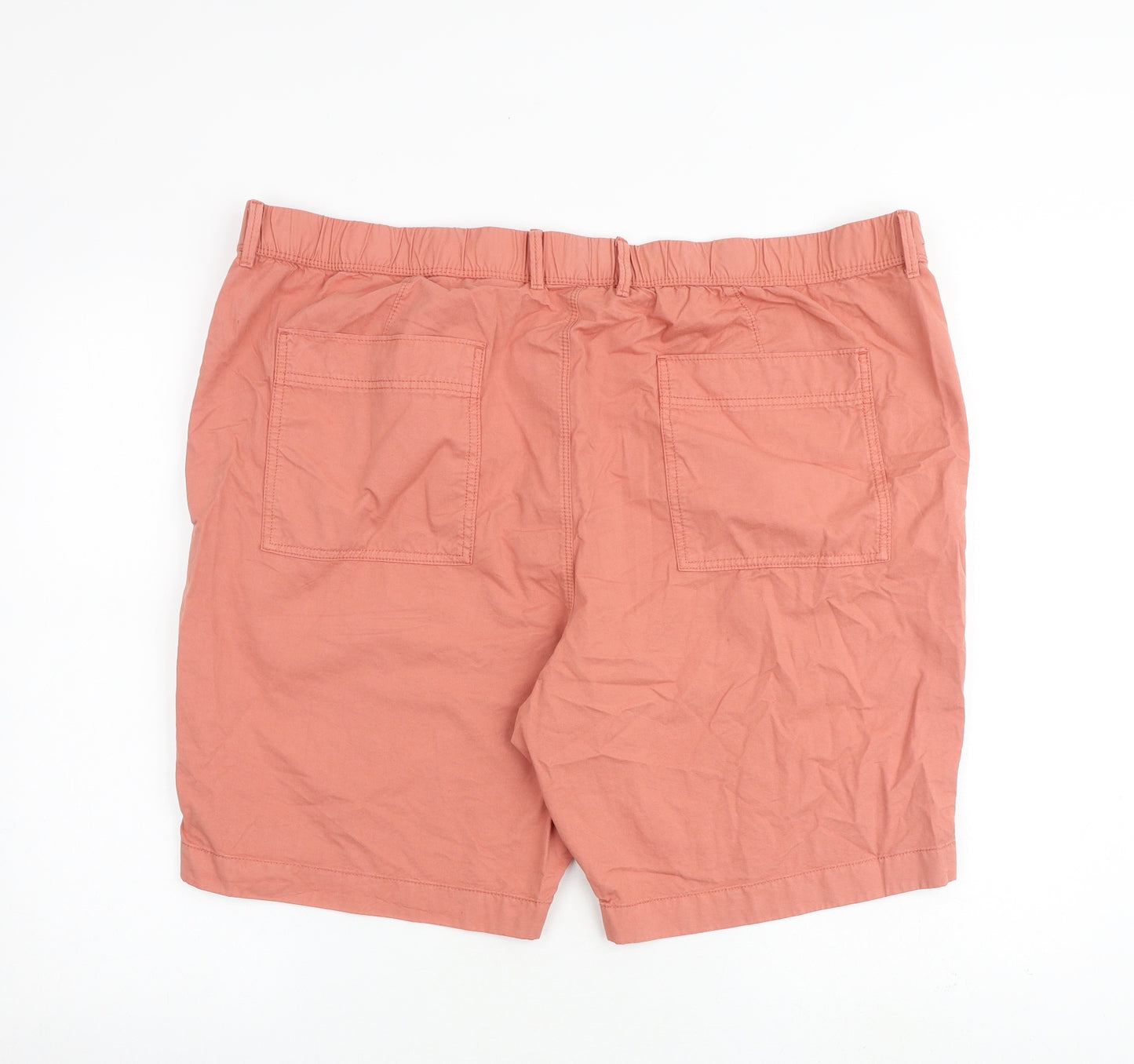 Marks and Spencer Mens Pink Cotton Cargo Shorts Size 44 in L9 in Regular Zip