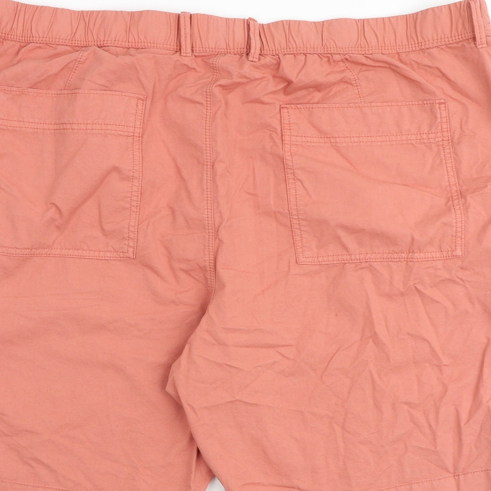 Marks and Spencer Mens Pink Cotton Cargo Shorts Size 44 in L9 in Regular Zip