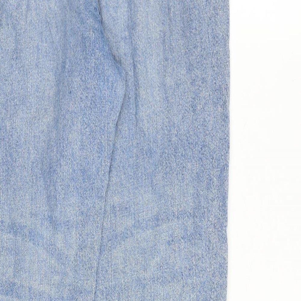 Stardivarius Womens Blue Cotton Mom Jeans Size 10 L26 in Regular Zip