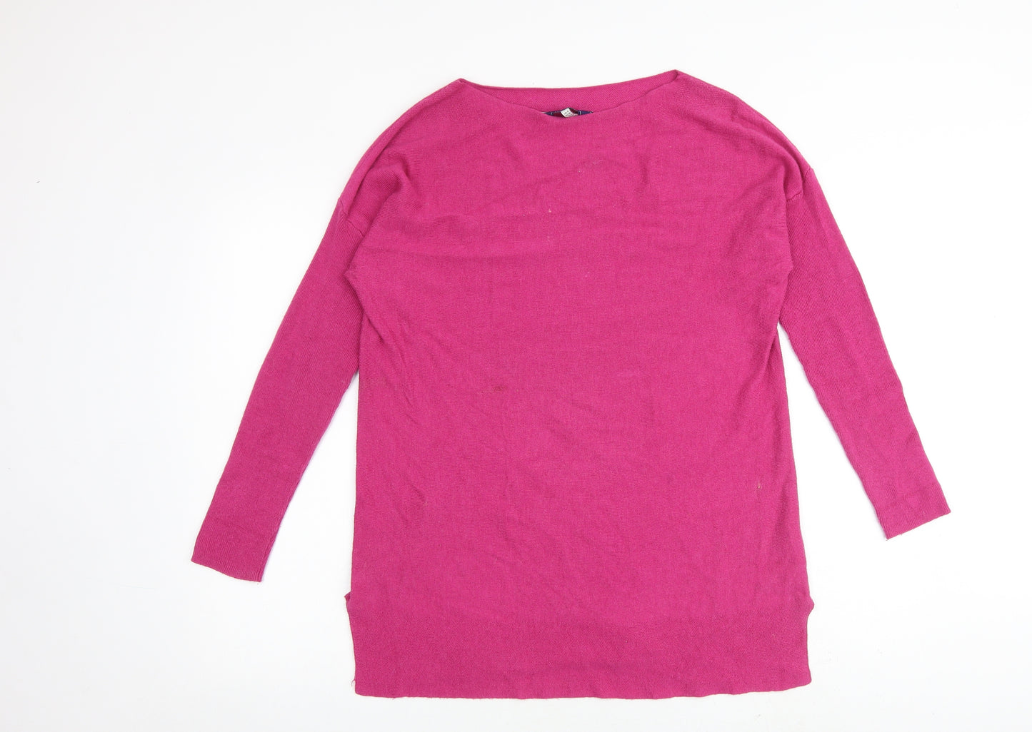 Joules Womens Pink Cotton A-Line Size 6 Boat Neck Pullover
