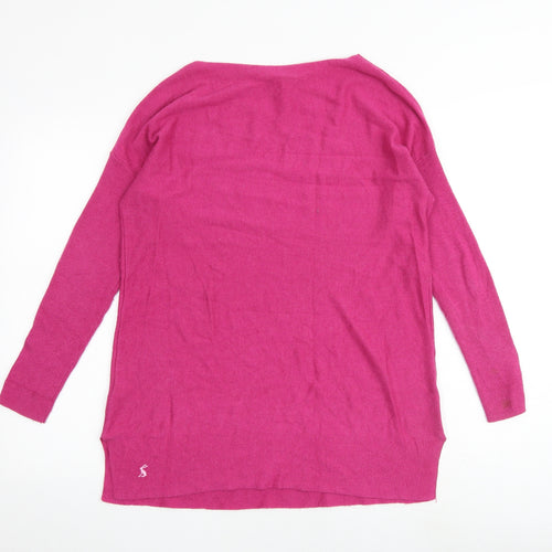 Joules Womens Pink Cotton A-Line Size 6 Boat Neck Pullover
