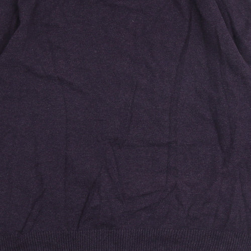 Fat Face Mens Purple V-Neck Cotton Pullover Jumper Size M Long Sleeve