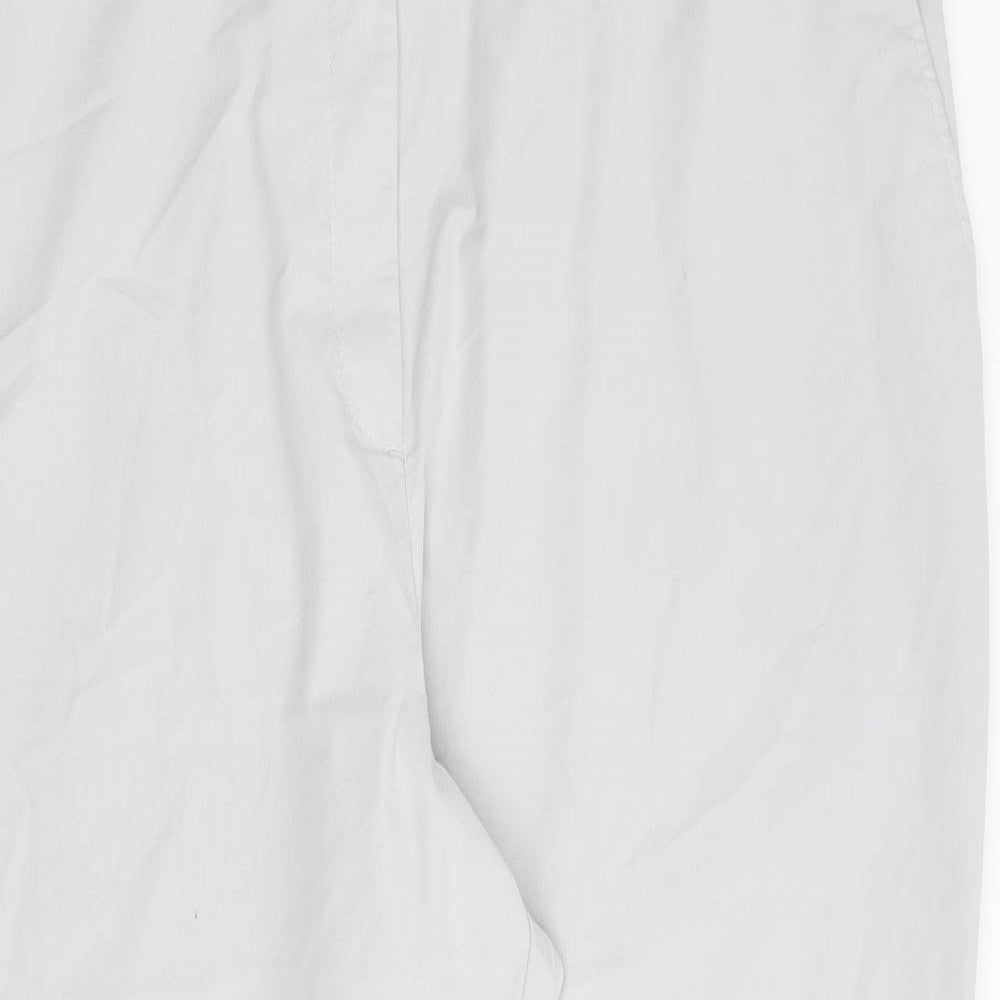 Marks and Spencer Womens Grey Cotton Chino Trousers Size 22 L27 in Regular Zip