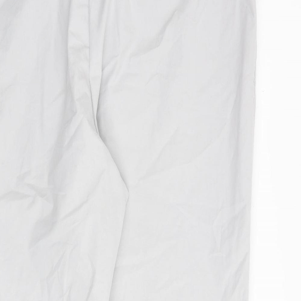 Marks and Spencer Womens Grey Cotton Chino Trousers Size 22 L27 in Regular Zip