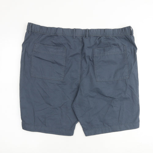 Marks and Spencer Mens Blue Cotton Cargo Shorts Size 44 in L10 in Regular Zip